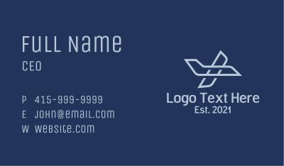 Blue Aviation Plane Business Card Image Preview