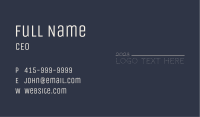 Simple Modern Wordmark Business Card Image Preview