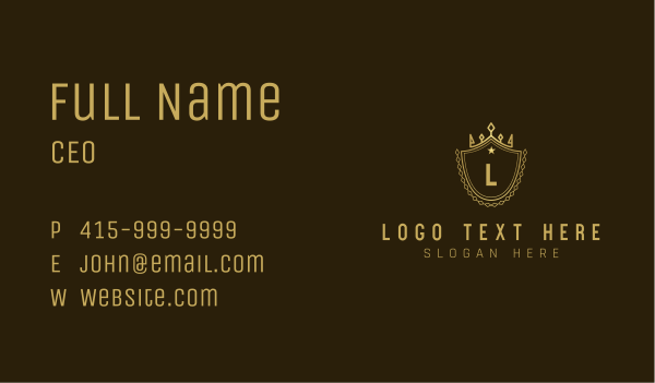 Royal Victorian Crown Letter Business Card Design Image Preview