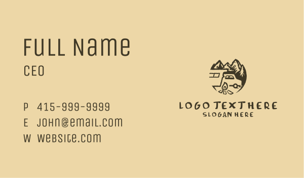 Vehicle Mountain Camping Business Card Design Image Preview