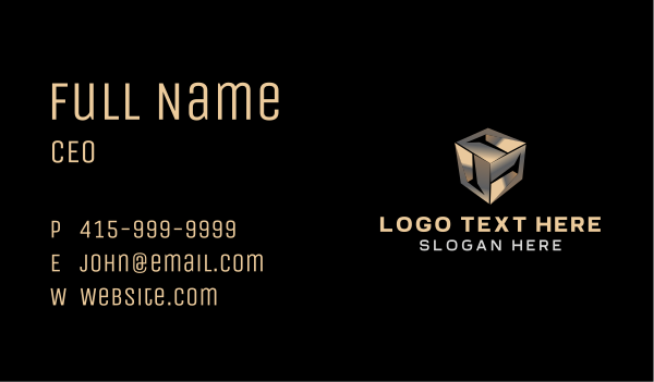 Premium Cube Technology Business Card Design Image Preview