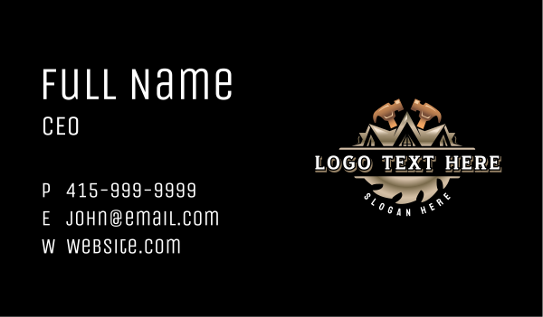 Sawmill Hammer Roofing Business Card Design Image Preview