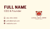 Smiling Crab Mascot  Business Card Image Preview