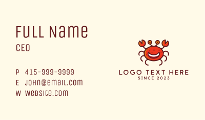 Smiling Crab Mascot  Business Card Image Preview