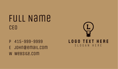 Incandescent Light Bulb Business Card Image Preview