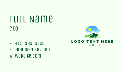 Lawn Mower Landscaping Business Card Image Preview