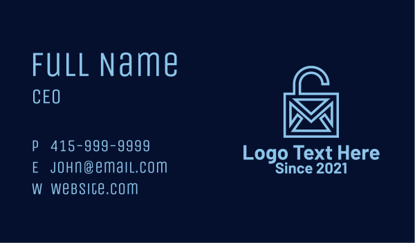 Geometric Email Lock  Business Card Design Image Preview
