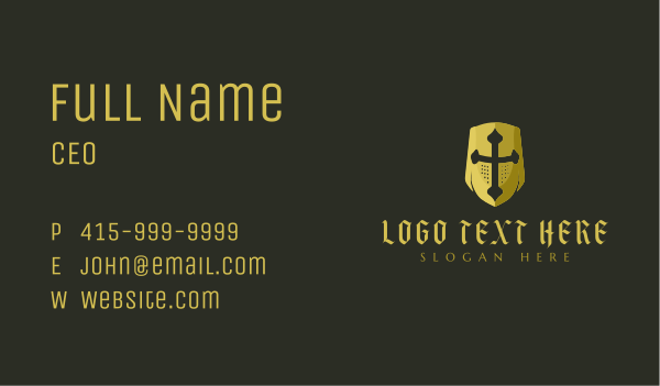 Medieval Crusader Helmet Business Card Design Image Preview