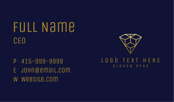 Gold Luxury Diamond Jewelry Business Card Design Image Preview