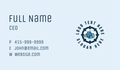 Pipe Wrench Water Repair Business Card Image Preview