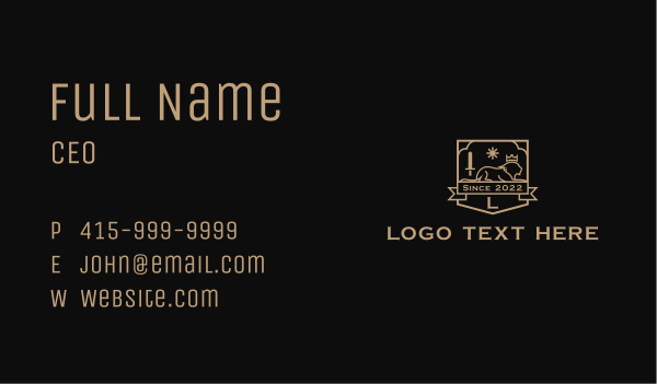 Lion Regal Crest Lettermark Business Card Design Image Preview