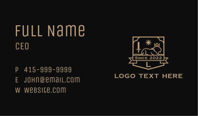 Lion Regal Crest Lettermark Business Card