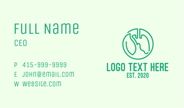 Green Herbal Lung Medicine Business Card Design Image Preview