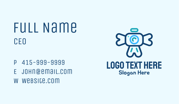 Minimalist Angel Camera Business Card Design Image Preview
