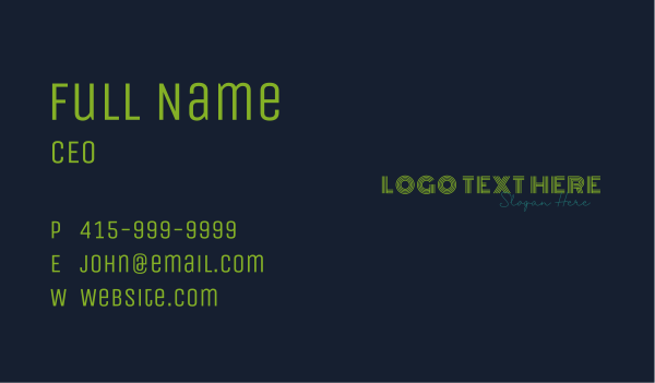 Line Neon Retro Wordmark Business Card Design Image Preview