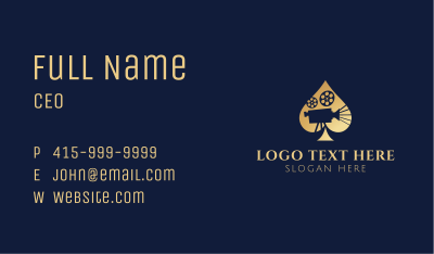 Gold Film Camera Spade Business Card Image Preview