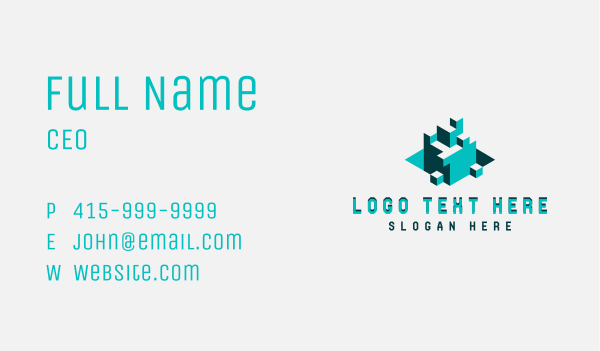 Artificial Intelligence Cyber Cube Business Card Design Image Preview