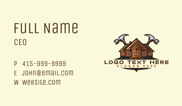 House Hammer Construction Business Card Design Image Preview
