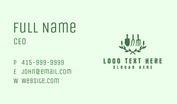 Wreath Gardening Tool Business Card Design Image Preview