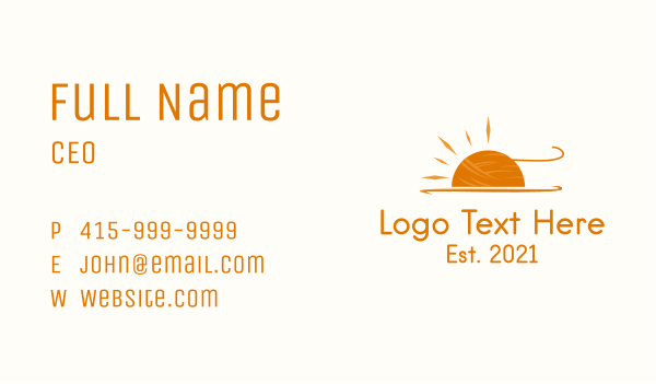 Orange Sun Crochet  Business Card Design Image Preview