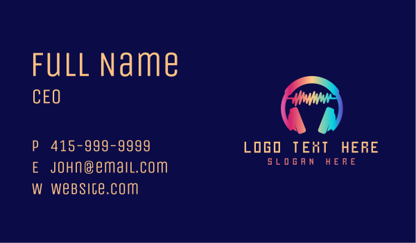 Modern Colorful Headset Business Card Design Image Preview