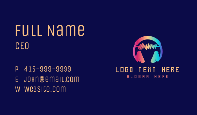 Modern Colorful Headset Business Card