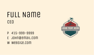 Palm Tree Island Business Card Image Preview