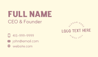 Round Texture Wordmark Business Card Design