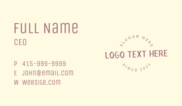 Round Texture Wordmark Business Card Design Image Preview