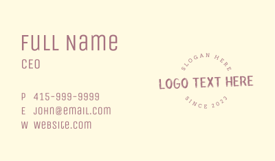 Round Texture Wordmark Business Card Image Preview