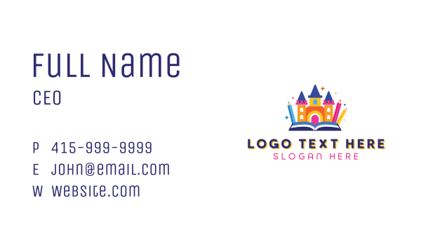 Book Castle Pencil Business Card Design Image Preview