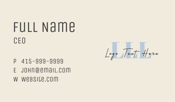 Sophisticated Classic Lettermark Business Card Design Image Preview