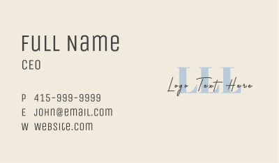 Sophisticated Classic Lettermark Business Card Image Preview