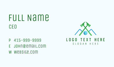 Green Hammer Roof Business Card Image Preview