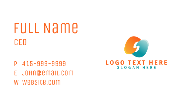 Heating & Cooling Letter S Business Card Design Image Preview