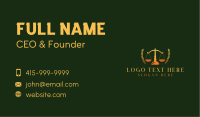 Legal Scale Justice Business Card Design