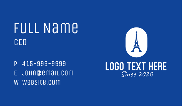 Blue Eiffel Tower Business Card Design Image Preview