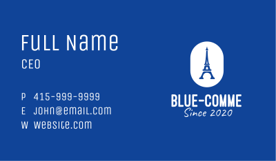 Blue Eiffel Tower Business Card Image Preview