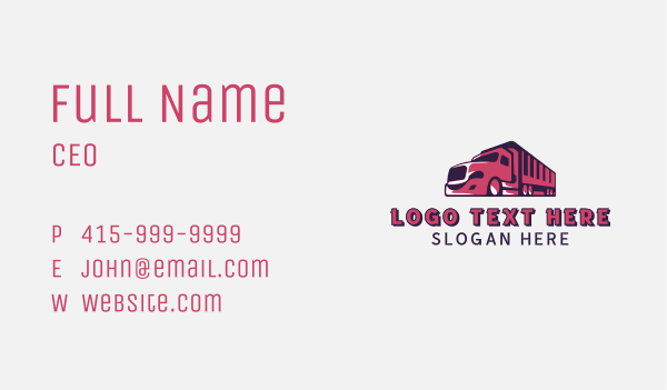 Freight Truck Transportation Business Card Design Image Preview