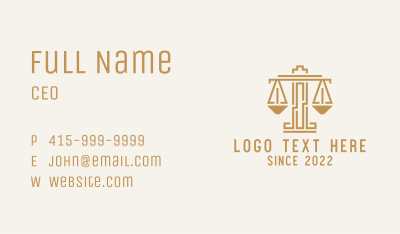Gold Scale Justice Business Card Image Preview