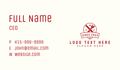 Handyman Wrench Pipe Business Card Image Preview