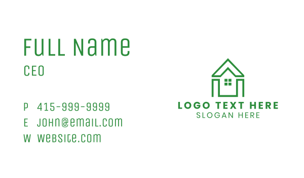 Green Polygon House Business Card Design Image Preview