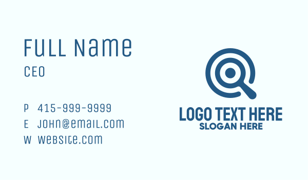 Blue Target Search Business Card Design