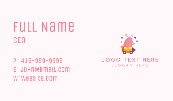 Bunny Toy Pencil Business Card Design Image Preview