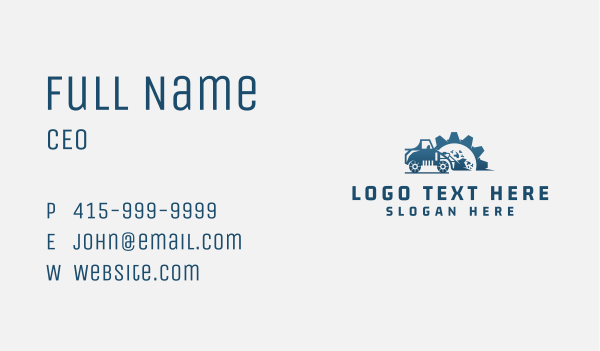 Front Loader Gear Machinery Business Card Design Image Preview