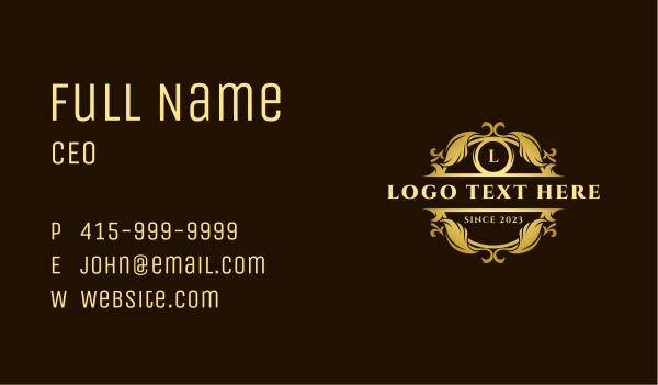 Premium Ornament Crest Business Card Design Image Preview