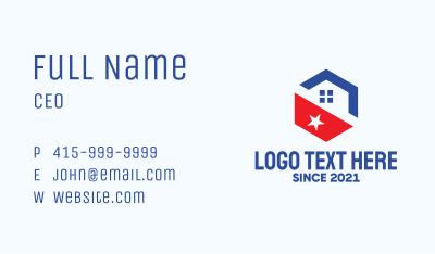 Hexagon Patriot Home  Business Card Image Preview