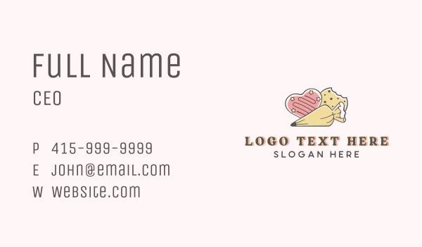 Heart Baking Cookies Business Card Design Image Preview