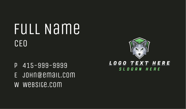 Wolf Animal Gamer Business Card Design Image Preview