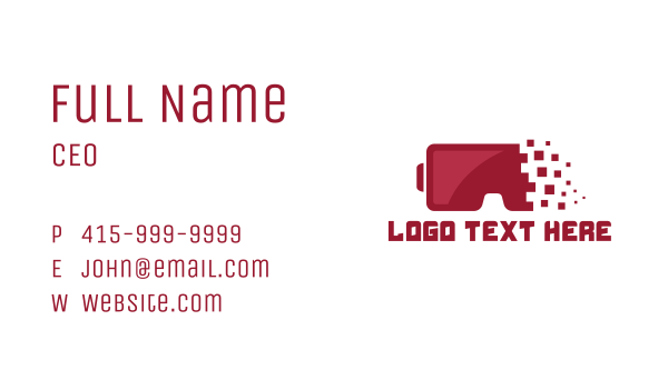 Red Pixel VR Business Card Design Image Preview